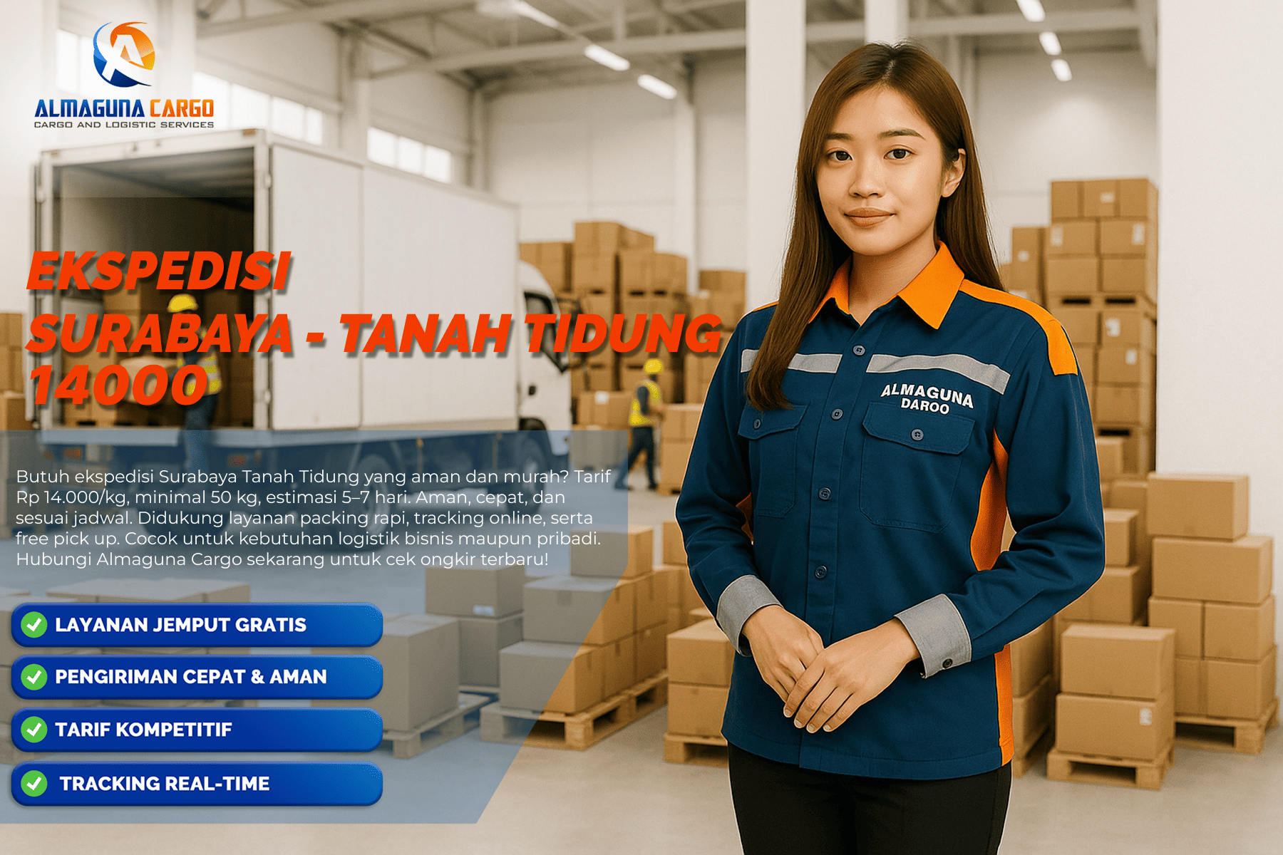 ekspedisi surabaya tanah tidung