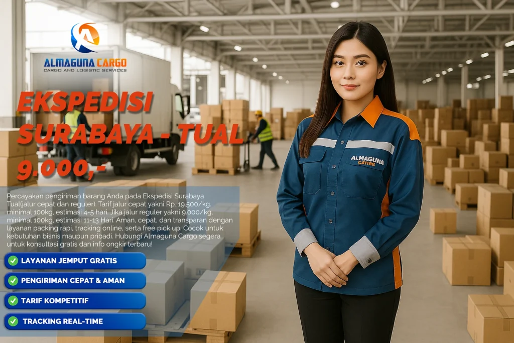 ekspedisi surabaya tual