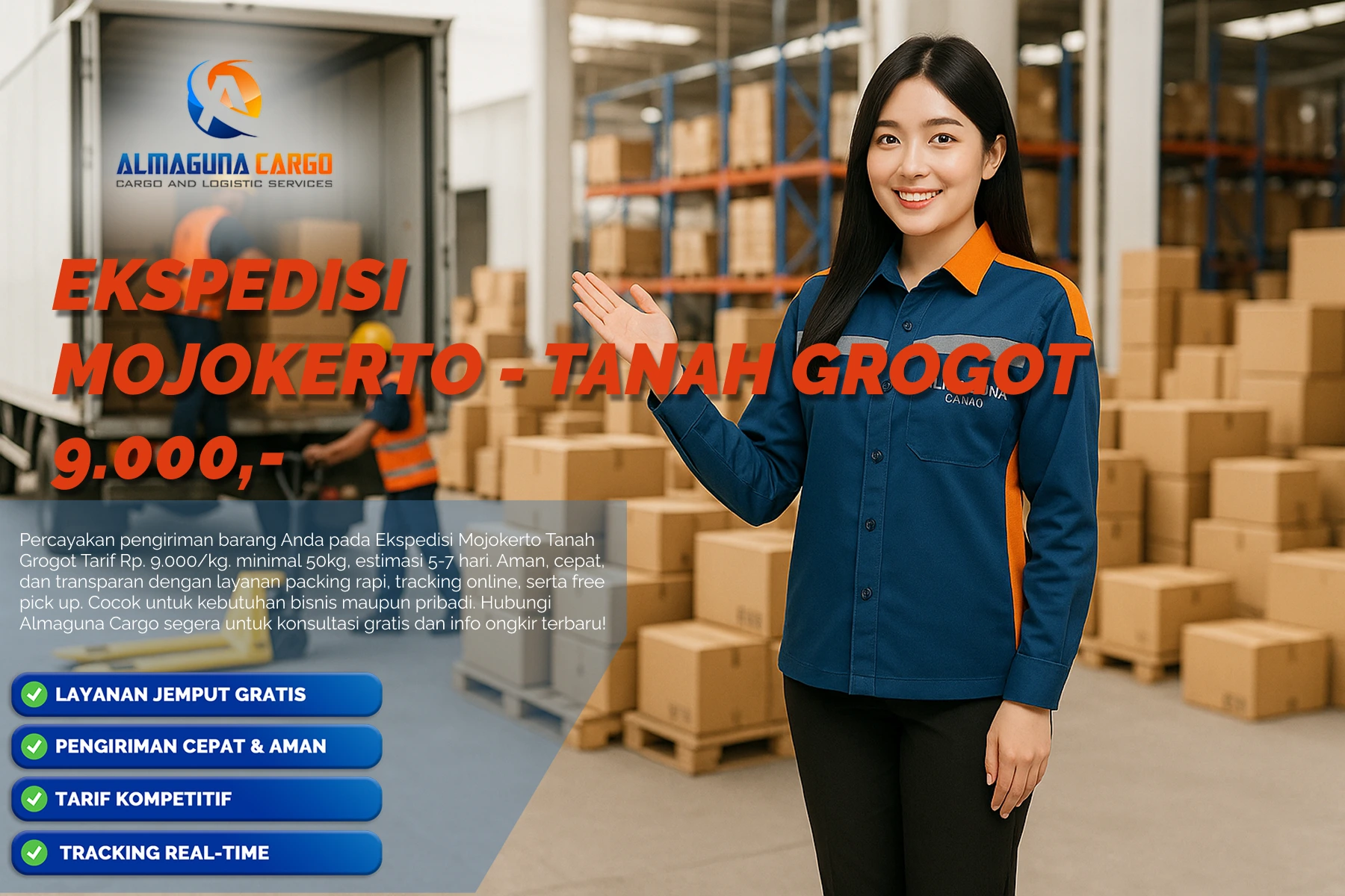 ekspedisi mojokerto tanah grogot