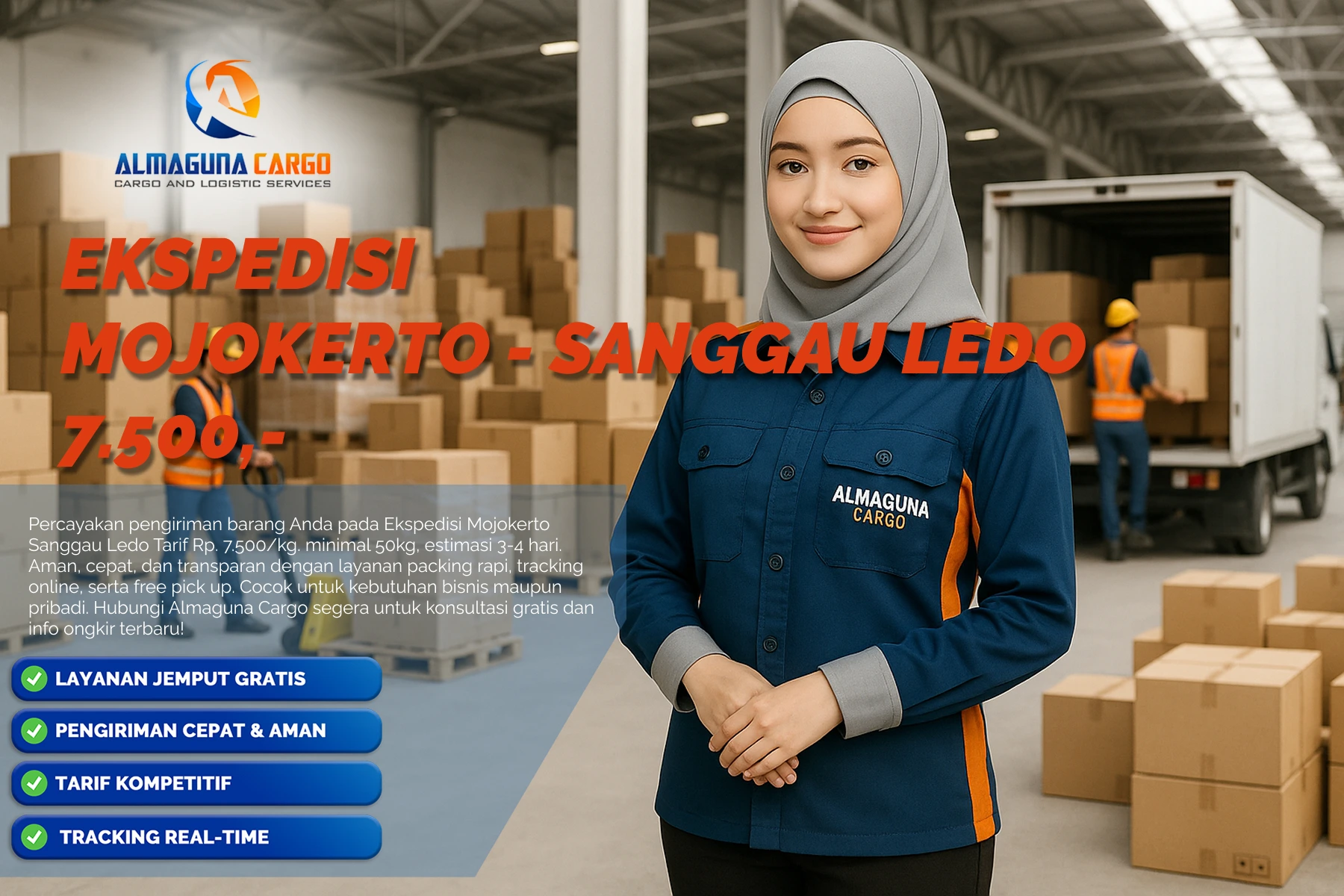 ekspedisi mojokerto sanggau ledo termurah no.1