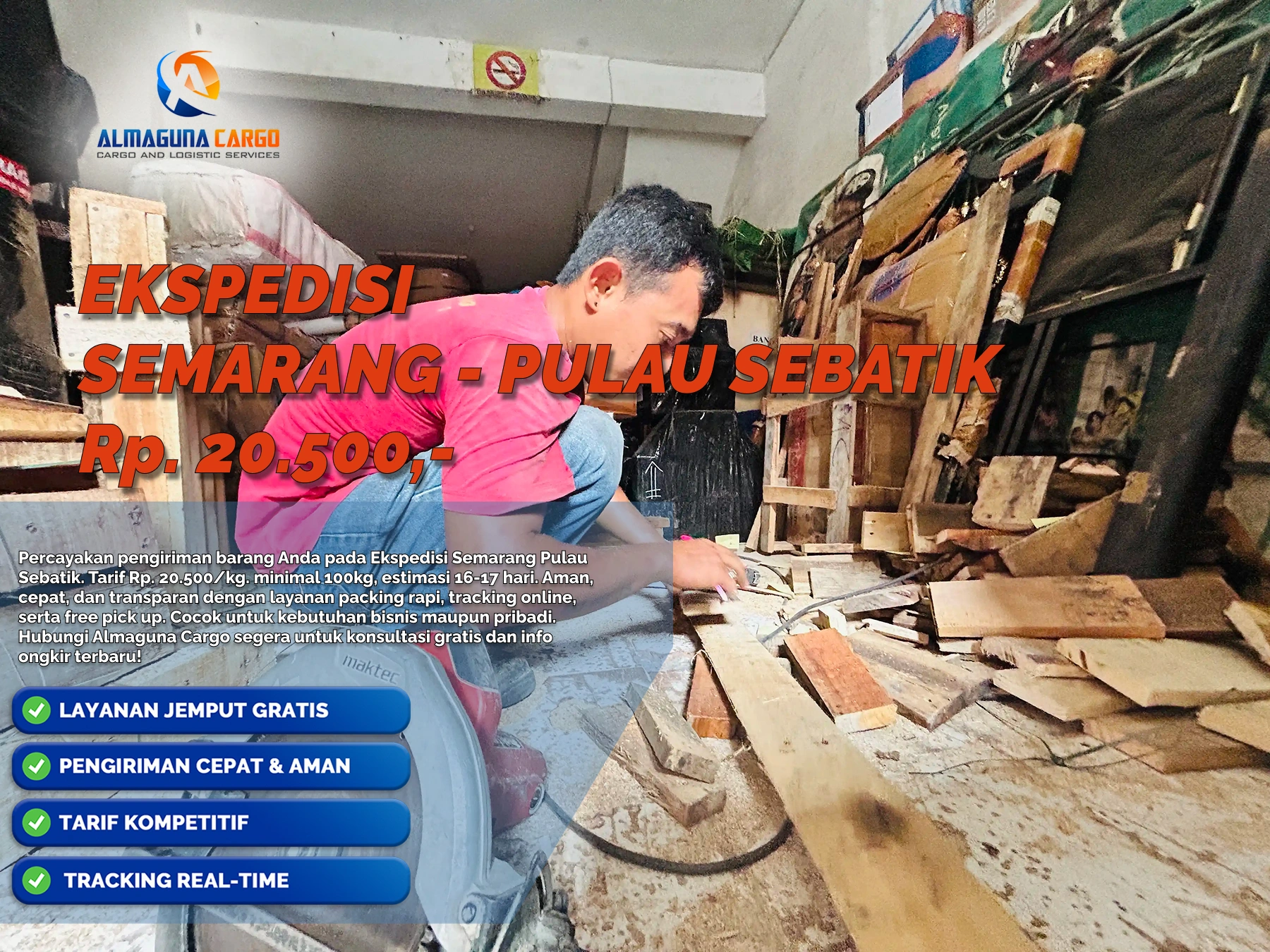 pengiriman barang semarang pulau sebatik via laut dan darat