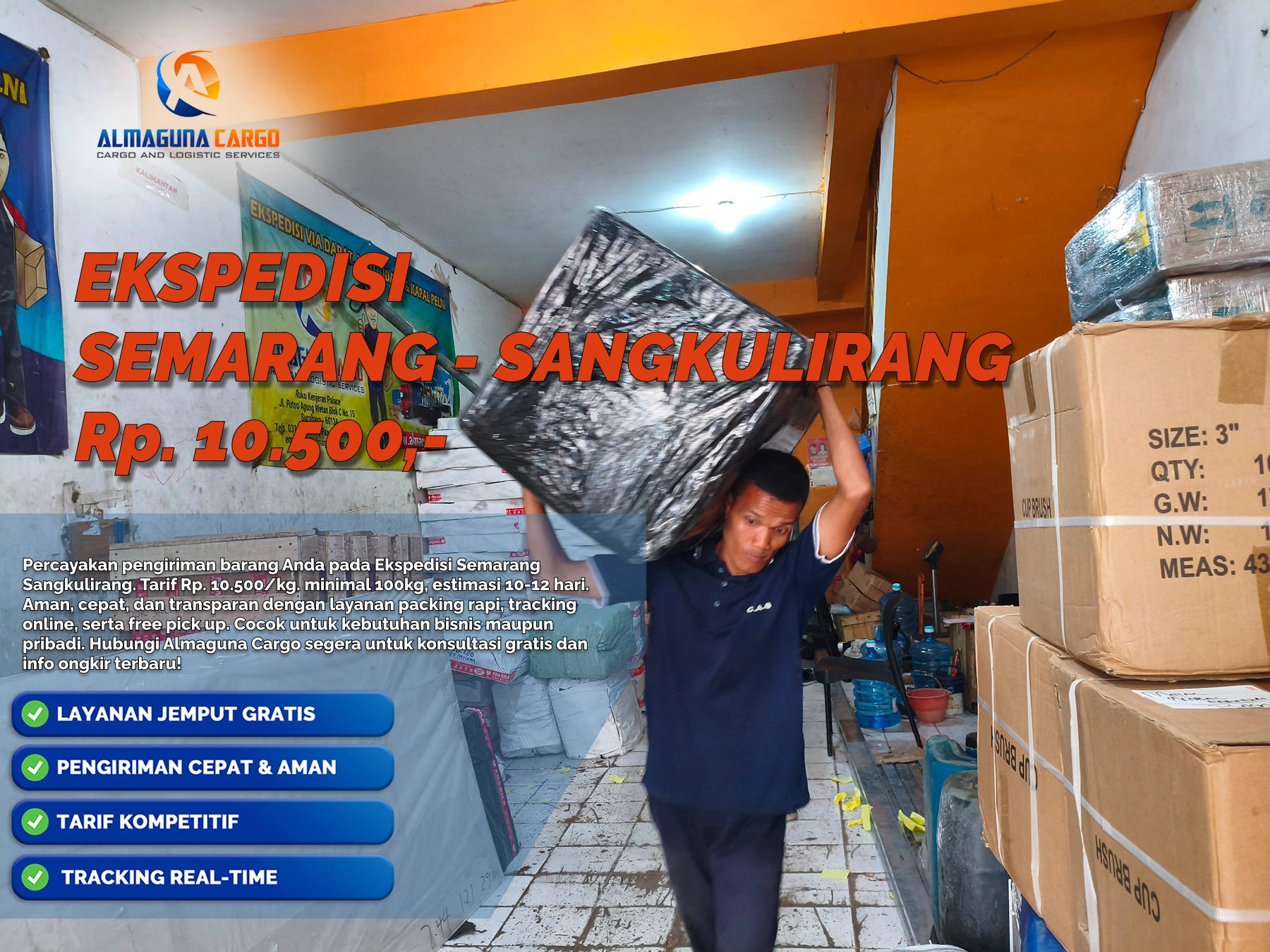 ekspedisi semarang sangkulirang layanan cargo barang besar
