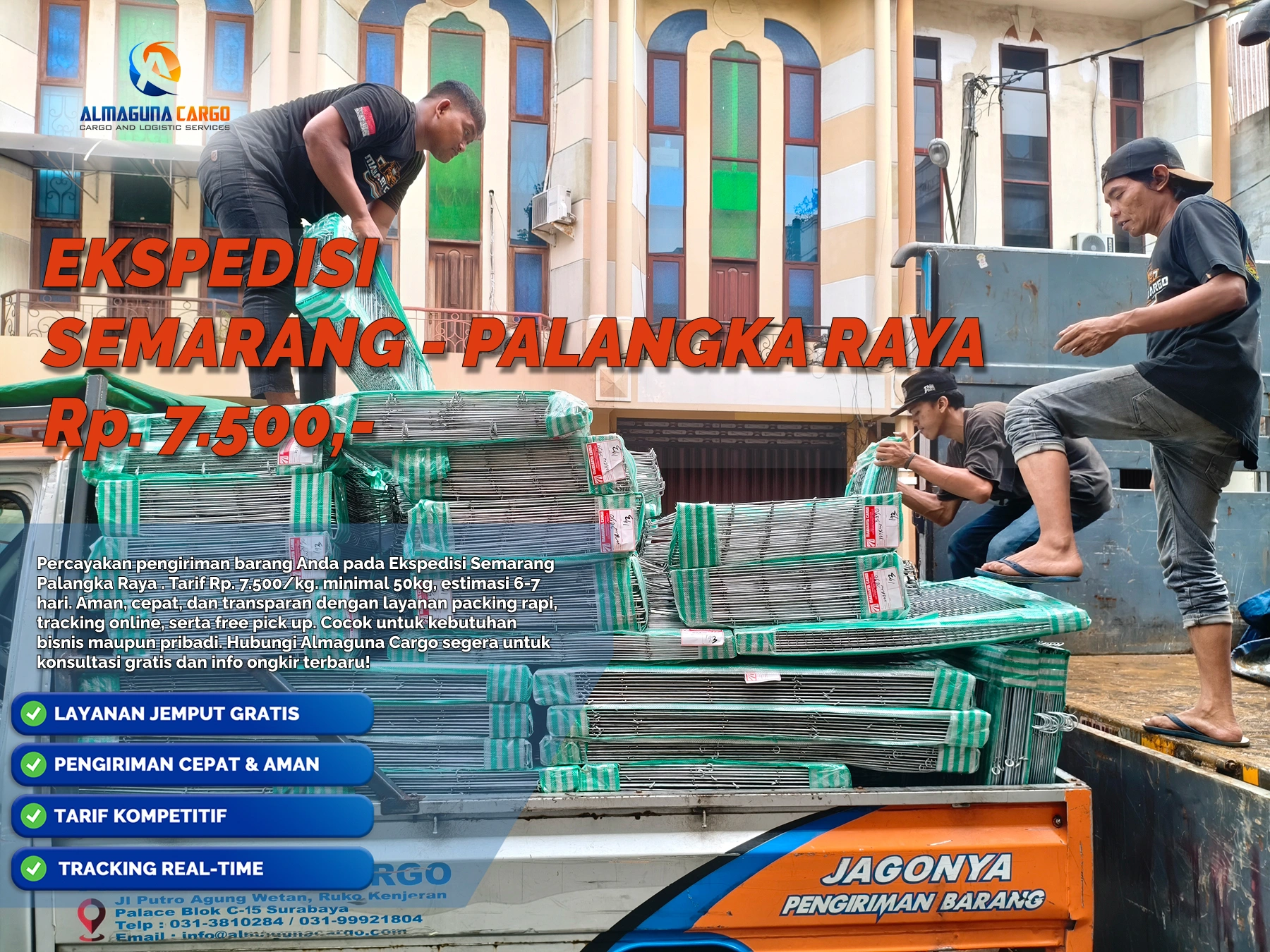 Ekspedisi Semarang Palangka Raya untuk pengiriman barang cargo