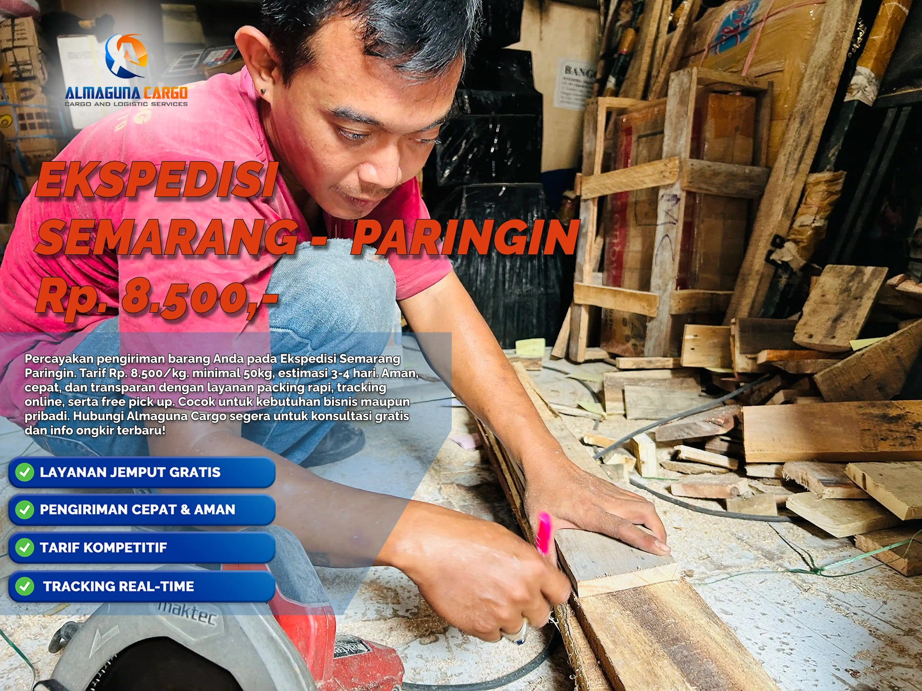 Ekspedisi Semarang Paringin terpercaya dengan layanan cargo aman dan pengiriman barang antarpulau profesional