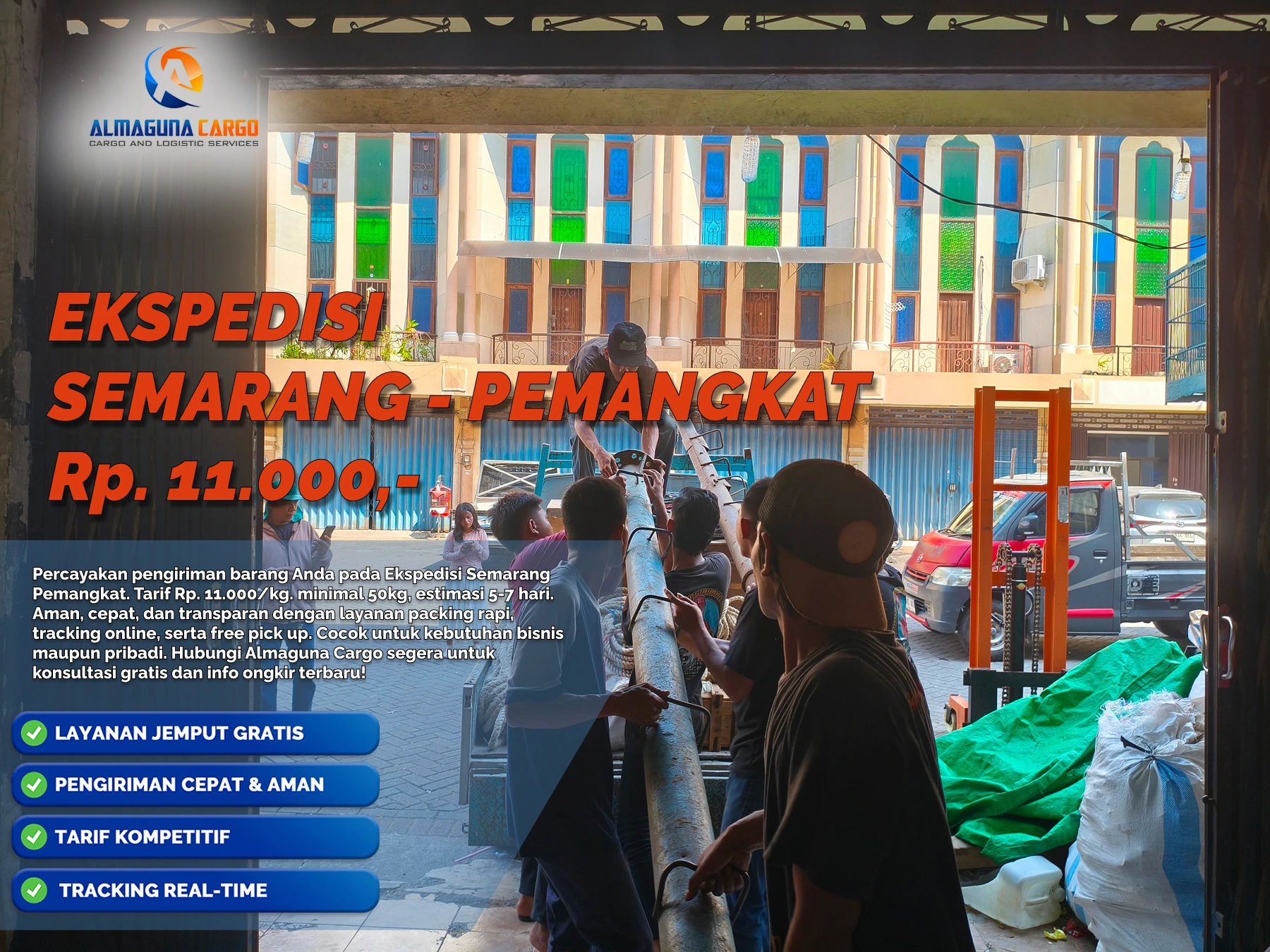 Ekspedisi Semarang Pemangkat untuk pengiriman barang besar bersama AlmagunaCargo