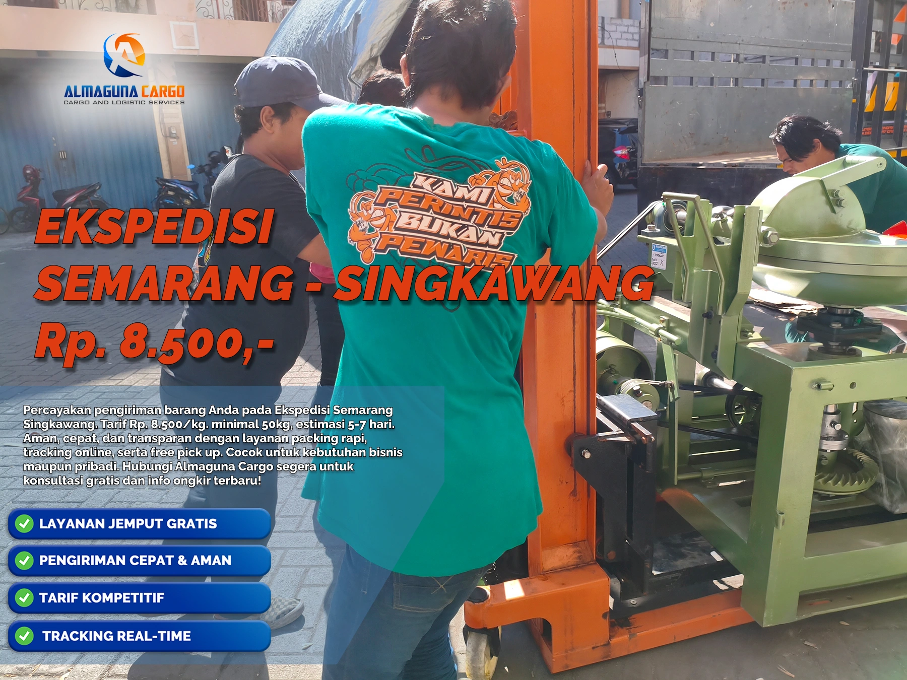 Ekspedisi Semarang Singkawang bersama AlmagunaCargo untuk pengiriman barang ke Kalimantan Barat