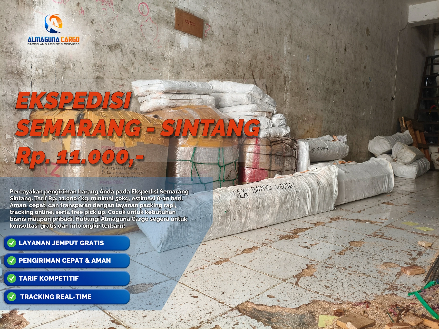 ekspedisi semarang sintang terbaik seindonesia, cepat, murah, aman 