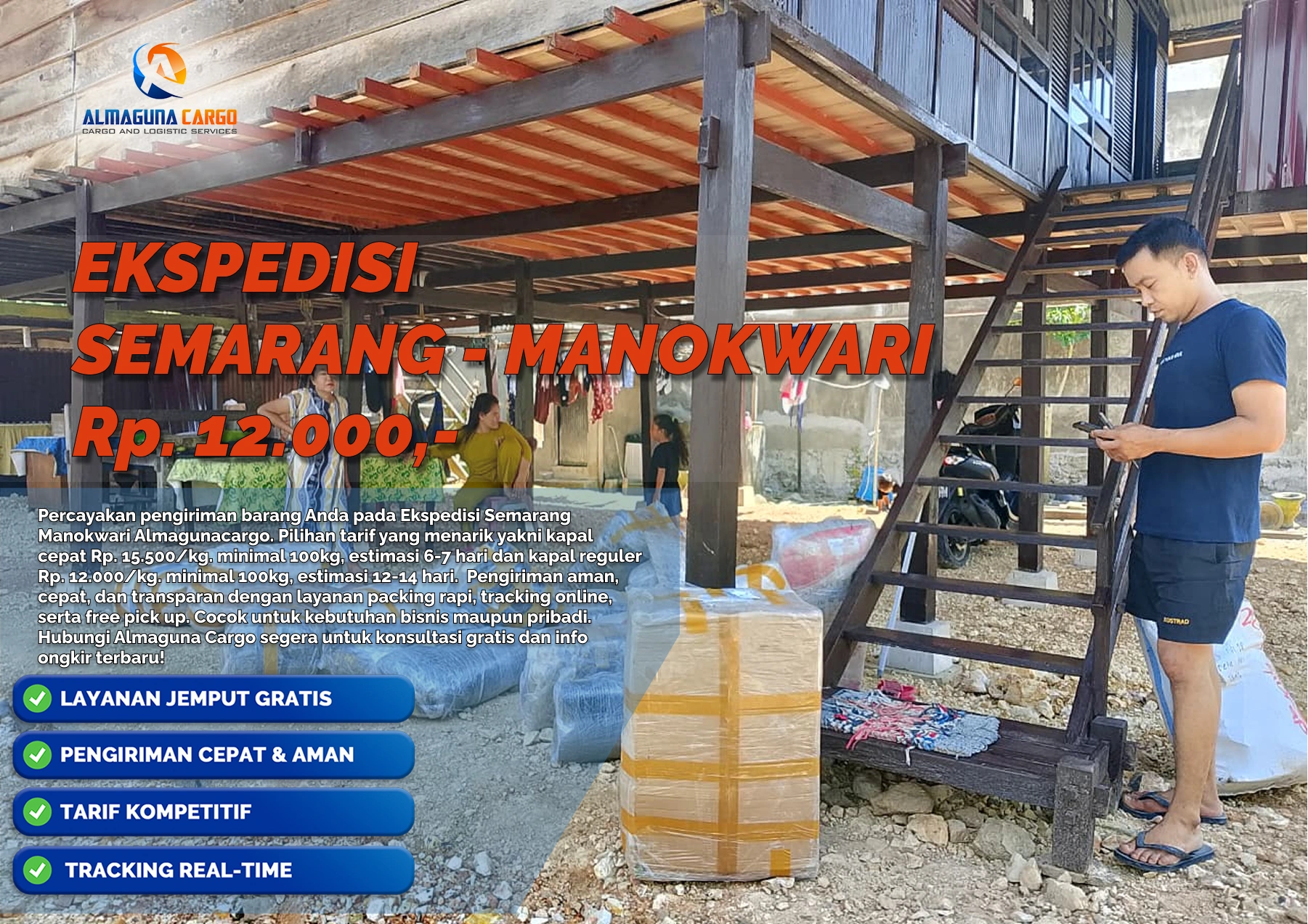pengiriman semarang manokwari 100% aman tepat waktu