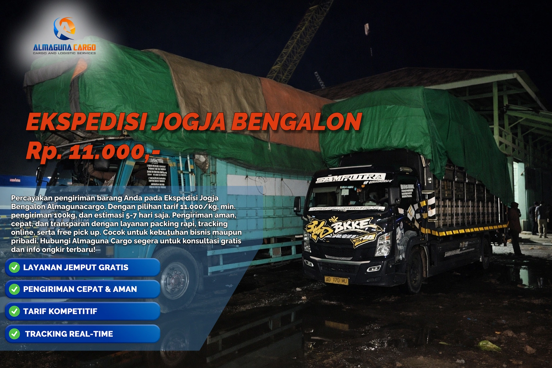 Ekspedisi Jogja Bengalon Almaguna Cargo untuk pengiriman barang antarpulau