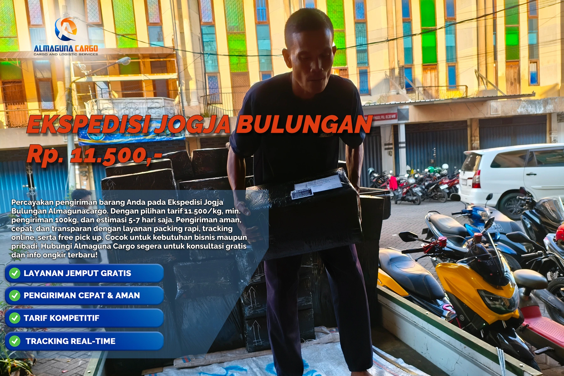 Ekspedisi Jogja Bulungan Almaguna Cargo untuk pengiriman barang