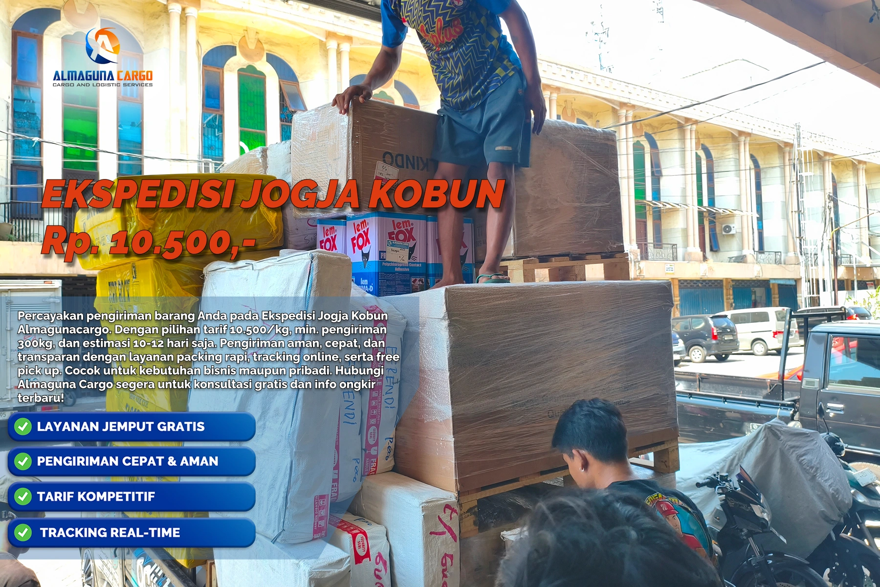 Ekspedisi Jogja Kobun untuk pengiriman cargo barang besar dari Yogyakarta ke Kobun