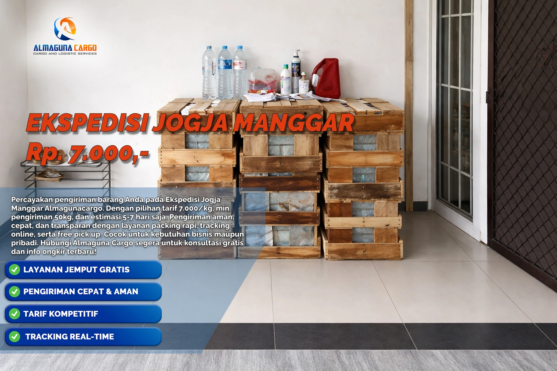 Ekspedisi Jogja Manggar Almaguna Cargo untuk pengiriman barang antarpulau