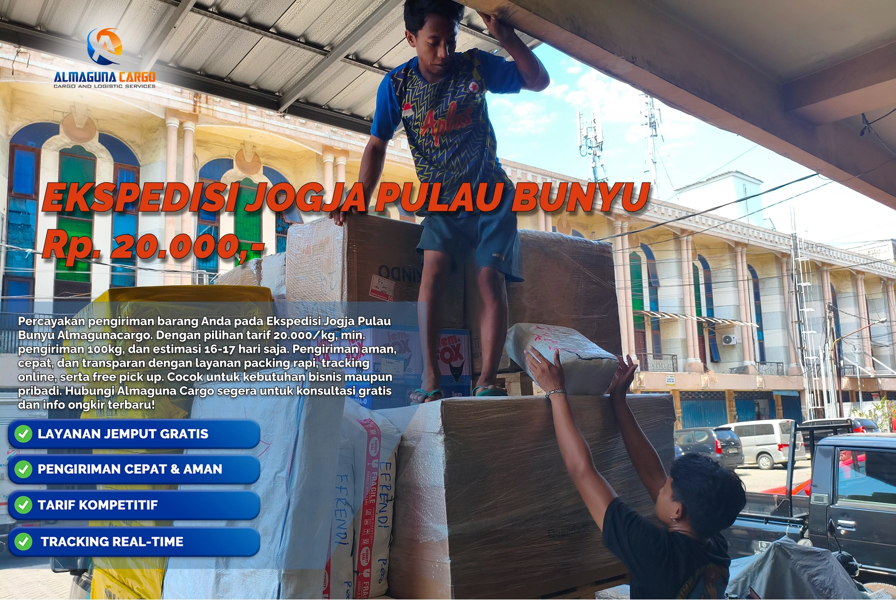 Ekspedisi Jogja Pulau Bunyu untuk pengiriman cargo aman