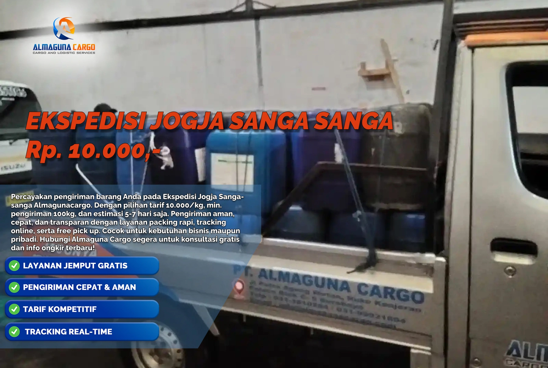 Ekspedisi Jogja Sanga Sanga untuk pengiriman barang cargo