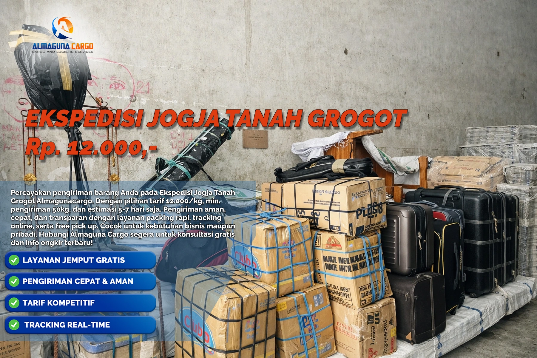 Ekspedisi Jogja Tanah Grogot untuk pengiriman barang cargo