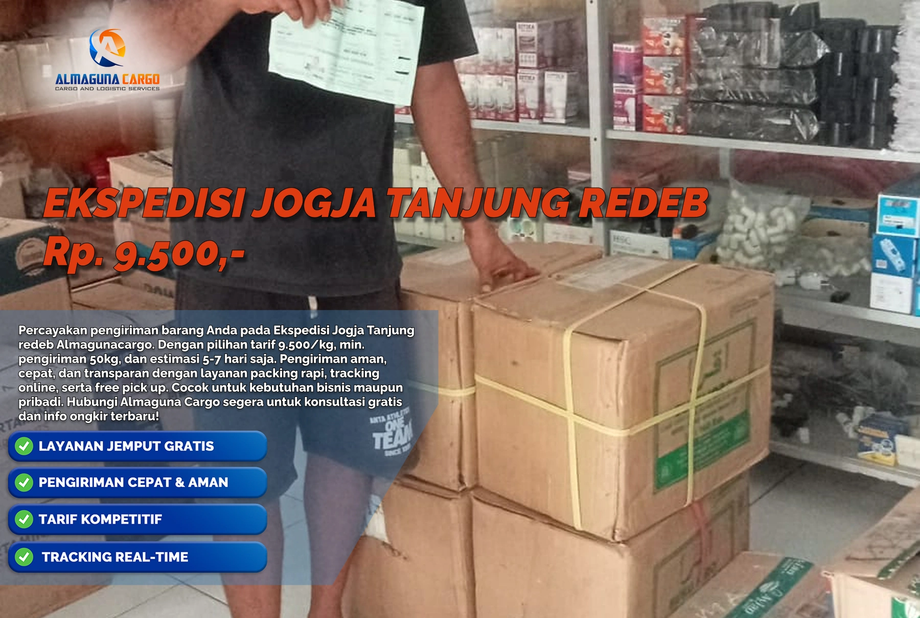 Ekspedisi Jogja Tanjung Redeb untuk pengiriman barang 50 kg