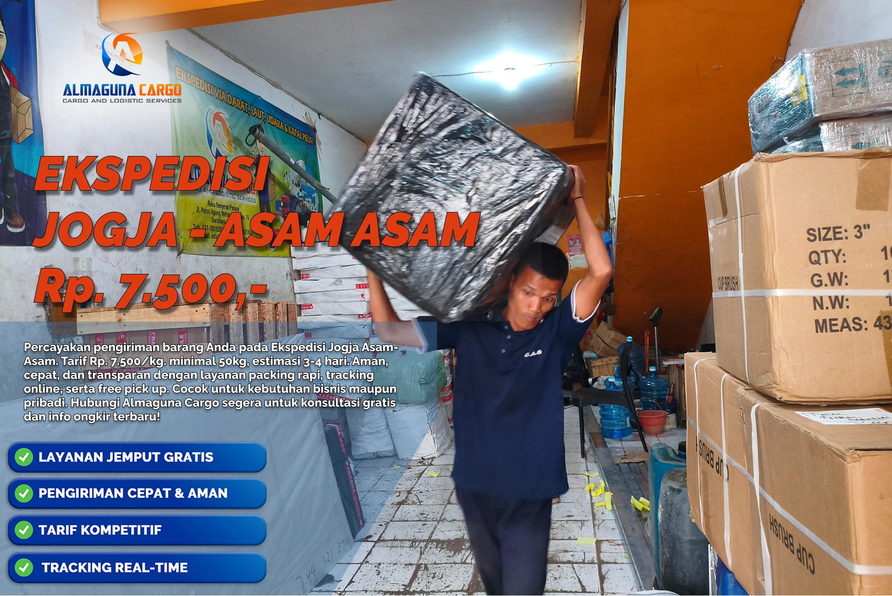 Ekspedisi Jogja Asam-Asam untuk pengiriman barang dari Jogja menuju Asam-Asam