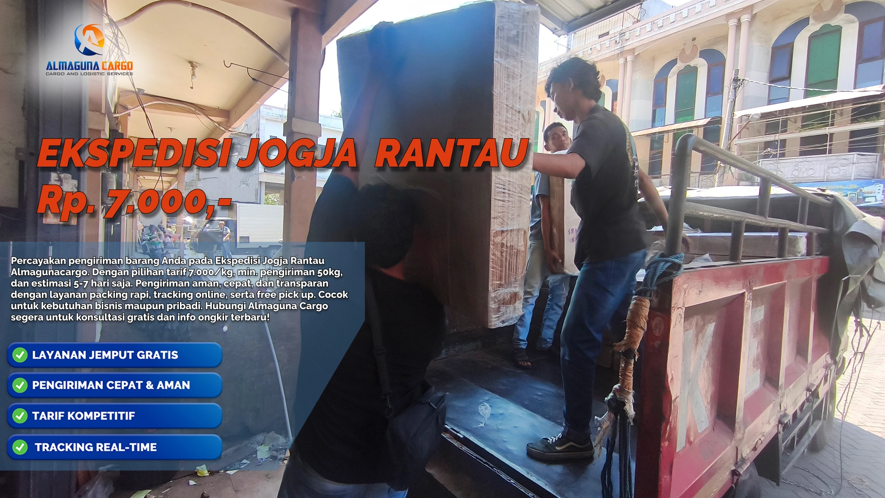 Ekspedisi Jogja Rantau pengiriman cargo dari Yogyakarta ke Kalimantan Selatan